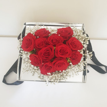 Love Heart Red Rose Box