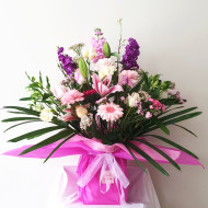 Pretty pink and purple  arrangement