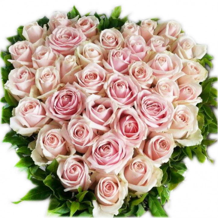 Mixed Pink Rose Heart 