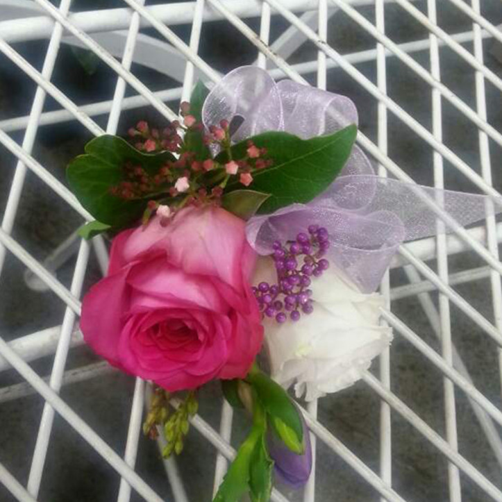 Wrist Corsage White and Pink