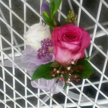 Wrist Corsage White and Pink