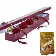 Multi stem Red Roses Gift Box 